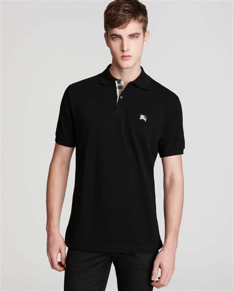 burberry brit men polo black color off after wash|Cotton Polo Shirt in Black .